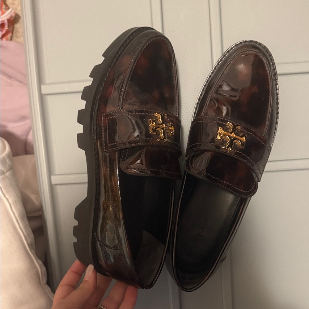 Tory Burch Dark Brown Patent Loafers for women